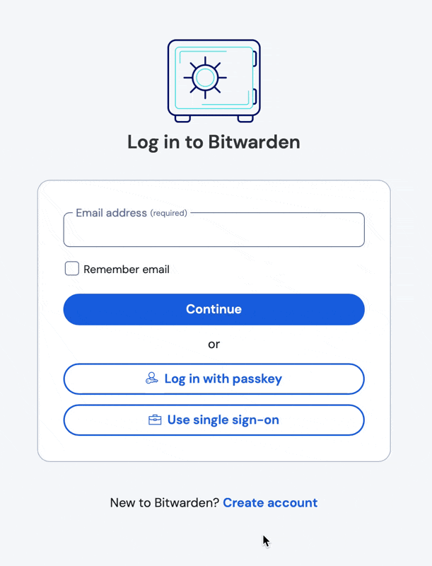 Регистрация в Bitwarden